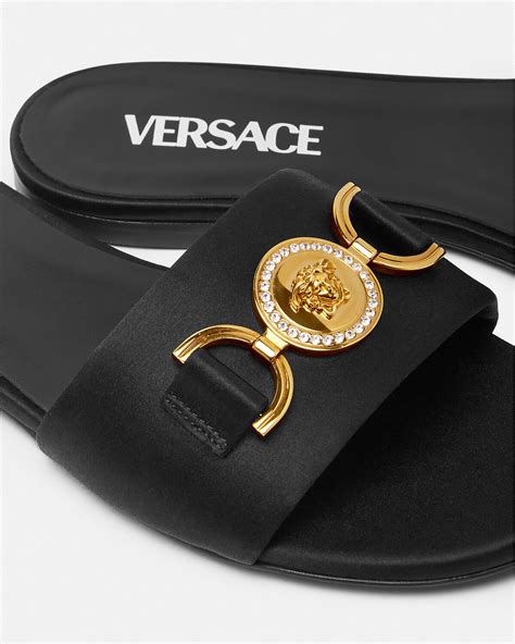 versace medusa platform sandals|medusa '95 satin flat sandals.